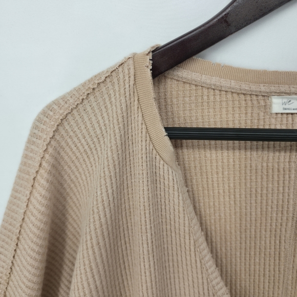 Free People We The Free Buttercup Thermal Top Windswept Leaves Oversized Small - Picture 4 of 15